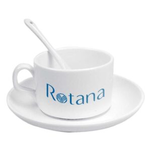 Promotional Ceramic Saucer Teacups with Spoon