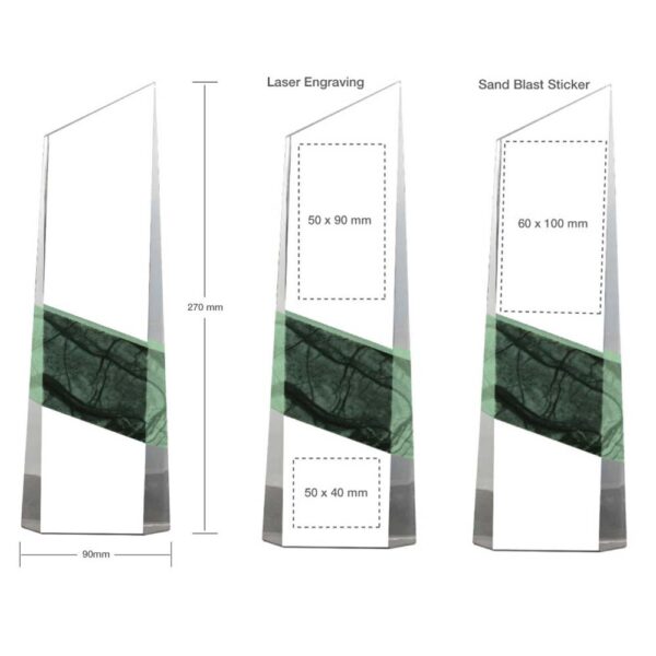 Personalized Vertical Crystal and Marble Awards