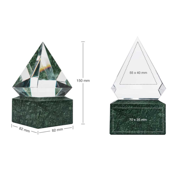 Personalized Diamond Shaped Crystal Awards