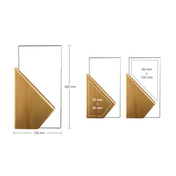 Personalized Rectangle Wooden Crystal Awards in Hardboard Box