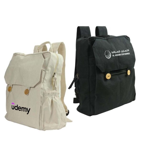 Personalized Cotton Backpacks with Zipper Closure