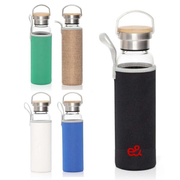 Personalized Borosilicate Glass Bottle with Neo Sleeve