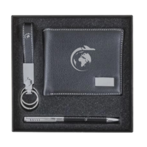 Promotional Gift sets - Leather Wallet, Metal Keychain. Metal Pen