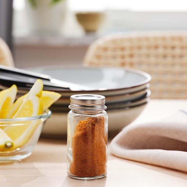 Personalized Spice jar Clear Glass Stainless