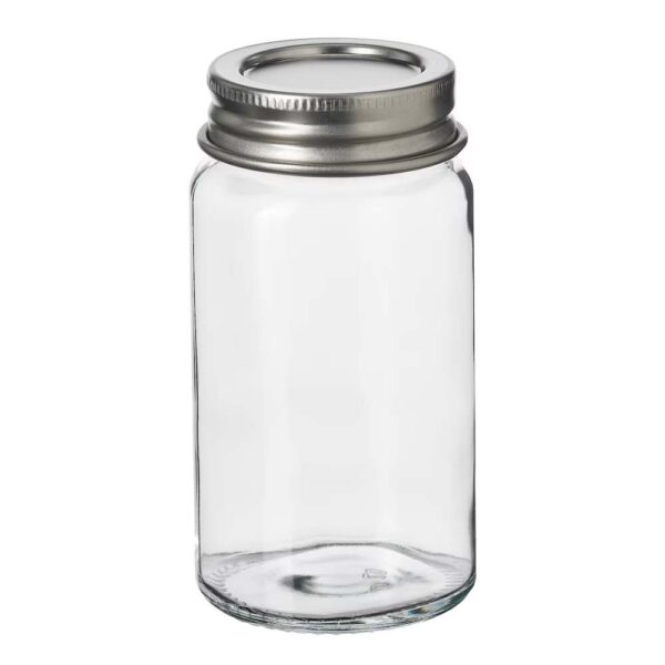 Personalized Spice jar Clear Glass Stainless