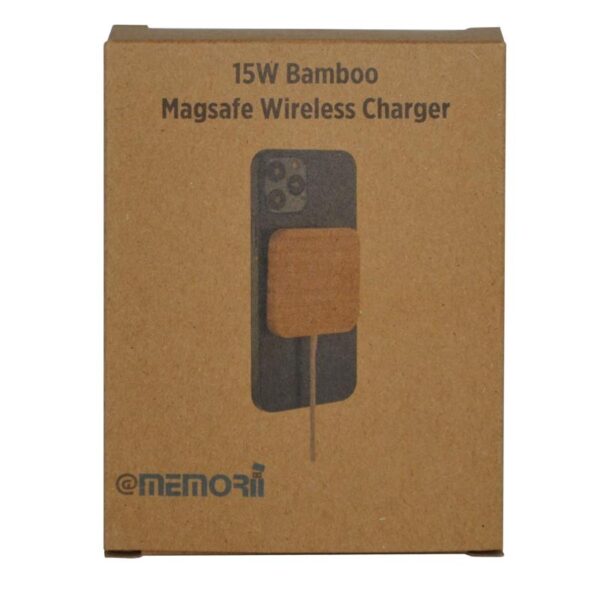 15W Square Bamboo Magsafe Wireless Charger