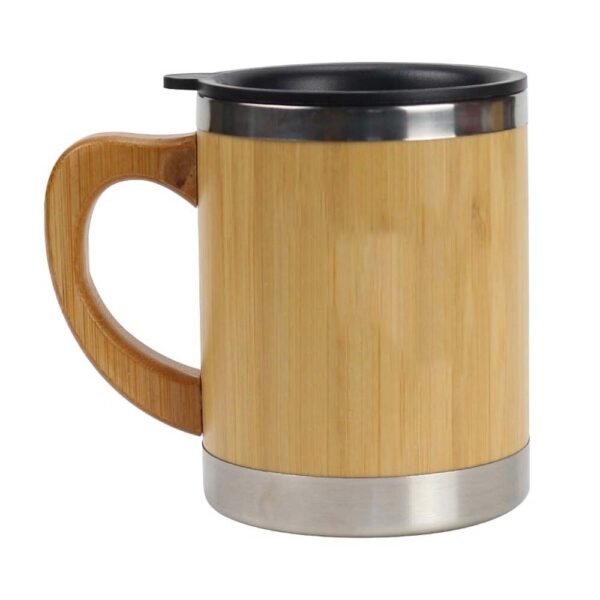 Personalized Bamboo & Stainless Steel Coffee Travel Mug