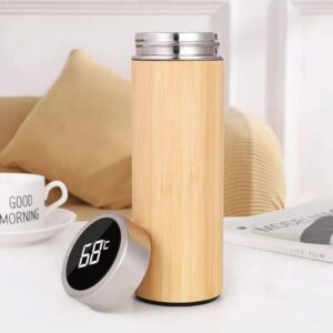 Smart Bamboo Thermal-Bottle-with-Temperature-Display-&-Defuser