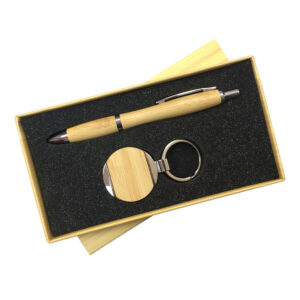 Premium-Wooden-Gift-Set-with-Metal-Pen-&-Keychain