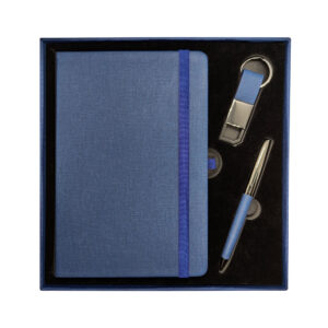 Premium-Gift-Set-with-Fabric-Notebook-Metal-Pen-&-Keyring