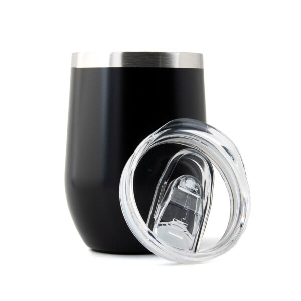 Vacuum Insulated Double Wall Mug with Clear Lid & Anti-Slip Base