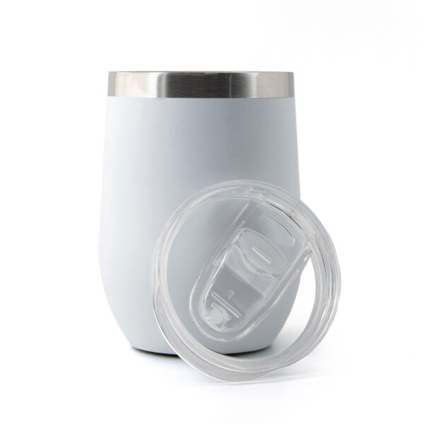 Vacuum Insulated Double Wall Mug with Clear Lid & Anti-Slip Base