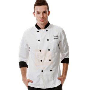 Chef Jacket White with Apron with Contrast Color